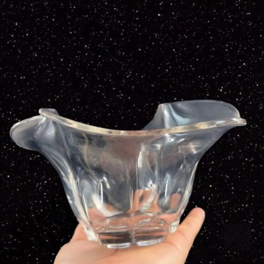 DUNCAN & MILLER Clear Canterbury Centerpiece Crimped Bowl‎ Dish Wavy Top Vintage